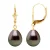 Drop Earrings Tahitian Parels 9-10 mm Pears Yellow Gold