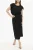 Twill effen maxi-jurk in zwart