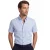 Lichtblauw Ledub overhemd korte mouw Modern Fit strijkvrij casual