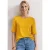 Street One Dames Basic Shirt met ronde hals in Unifarbe in Geel