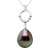 Hanger Sieraden 0,01 Cts Witgoud 375 en Echt Gekweekte Tahiti Parel Peer 9-10 mm