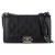 Chanel gewatteerde medium Boy flap tas met dubbele stiksels in zwart leer