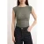 TRENDYOLMİLLA Dames Kaki Effen Kort Getailleerd Blouses
