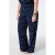 MS Mode flared broek Plus Size met stippen – blauw