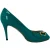 Gucci New Hollywood Horsebit Peep Toe Pumps in turquoise lakleer