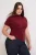 Trendyol Curve Dames Bordeaux Effen Kort Getailleerd Grote maten Blouses