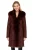 Dames Bordeauxrode Toscaanse trenchcoat met capuchon van echt schapenleer – Verona