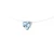 Blauwe zirkoniumoxide ketting 5 mm vorm hart nylon transparant zilver 925