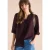 Cecil Dames 3/4 mouw blouse van linnenmix in Rood