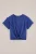 WE Fashion – Meisjes T-shirt met knoopdetail – Regular fit – Kobaltblauw – Katoen –