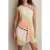 Reiss Block Stripe Print Short Dress Pink/green