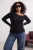 Trendyol Curve Dames Donkerblauw Effen Lang Getailleerd Grote maten Blouses