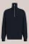 WE Fashion – Heren regular fit trui met quarter-zip en structuur – Regular fit – Donkerblauw – Katoen –