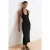 Dames Halter Nek Bodycon Midi Jurk