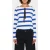10DAYS Longsleeve Tee Bow Stripe Ecru/electric Blue