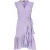 Lila mouwloze wikkeljurk met ruches in viscose poplin