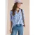3/4-mouwen blouse met gespleten hals en glitter