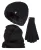 Heat Holders Dames Gebreide Muts Handschoen & Sjaal Set – Zwart