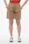Dubbelgeplooide stretchkatoenen shorts met riemlussen in beige