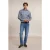 River Woods Custom Fit Cotton Checked Shirt Blue/grey