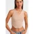 Vrouwen Geribbelde Cropped Blouse Met Knopen