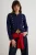 TRENDYOLMİLLA Dames Donkerblauw Effen Lang Regular fit Vesten