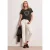 Street One Dames Shirt met korte mouwen, ronde hals en print in Bruin