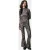 Colourful Rebel Leopard Peached Extra Flare Pants Warm Brown