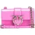 PINKO Love One Mini Cl Pelle Sfumata Rose Petal-old Silver
