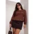 Trendyol Curve Dames Bruin Effen Lang Getailleerd Grote maten Blouses