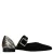 Manfield suède loafers zwart/goud