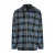 Diesel Heren Geruite Hoodie Shirt (Blauw/Zwart)