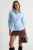 TRENDYOLMİLLA Dames Blauw Effen Lang Getailleerd Overhemden