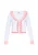 MYMO Gebreid vest ‘Back To School’  pastelblauw / rosa / lichtroze