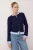 TRENDYOLMİLLA Dames Donkerblauw Effen Lang Regular fit Vesten
