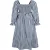 Miso Midi-jurk met lange mouwen en gingham-patroon voor dames (Marine, Wit)