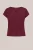 WE Fashion – Dames T-shirt met opengewerkte structuur – Curve – Regular fit – Bordeauxrood –   Plus Size