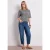 Street One Dames Shirt met ronde hals en all-over print in Blauw