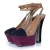 Yves Saint Laurent driekleurige suède plateau pumps