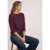Shirt met 3/4-mouwen en ribdetails