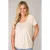 Base Level basic T-shirt Yona met plooien beige