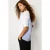 TRENDYOLMİLLA Dames Wit Gestreept Kort Oversized T-shirts