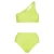 Off White Tweedelig zwempak met hoog kruis en logo voor dames (Flo Geel)