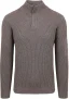 Suitable Mou Half Zip Trui Taupe