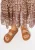 Wittchen Dames leren slippers met metalen details, bruin natuurlijk leer