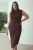 Trendyol Curve Dames Bruin Effen Maxi Mouwloos Bodycon Grote maten Jurk