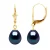 Oorbellen Dangle Kralen Freshwater 89mm Black Pears Geel Goud 18 Karaat