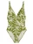 Marc O’Polo Badpak ‘ Abstract Flower ‘  crème / groen / kaki