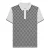 Lambretta Herenpoloshirt met tweekleurige all-over print (Wit)