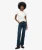 Slimfit Jeans met Middelhoge Taille en Wijduitlopende Pijpen Donkerblauw